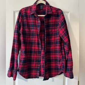J. Crew Slim Fit Men’s Red Plaid Flannel Button Down Shirt